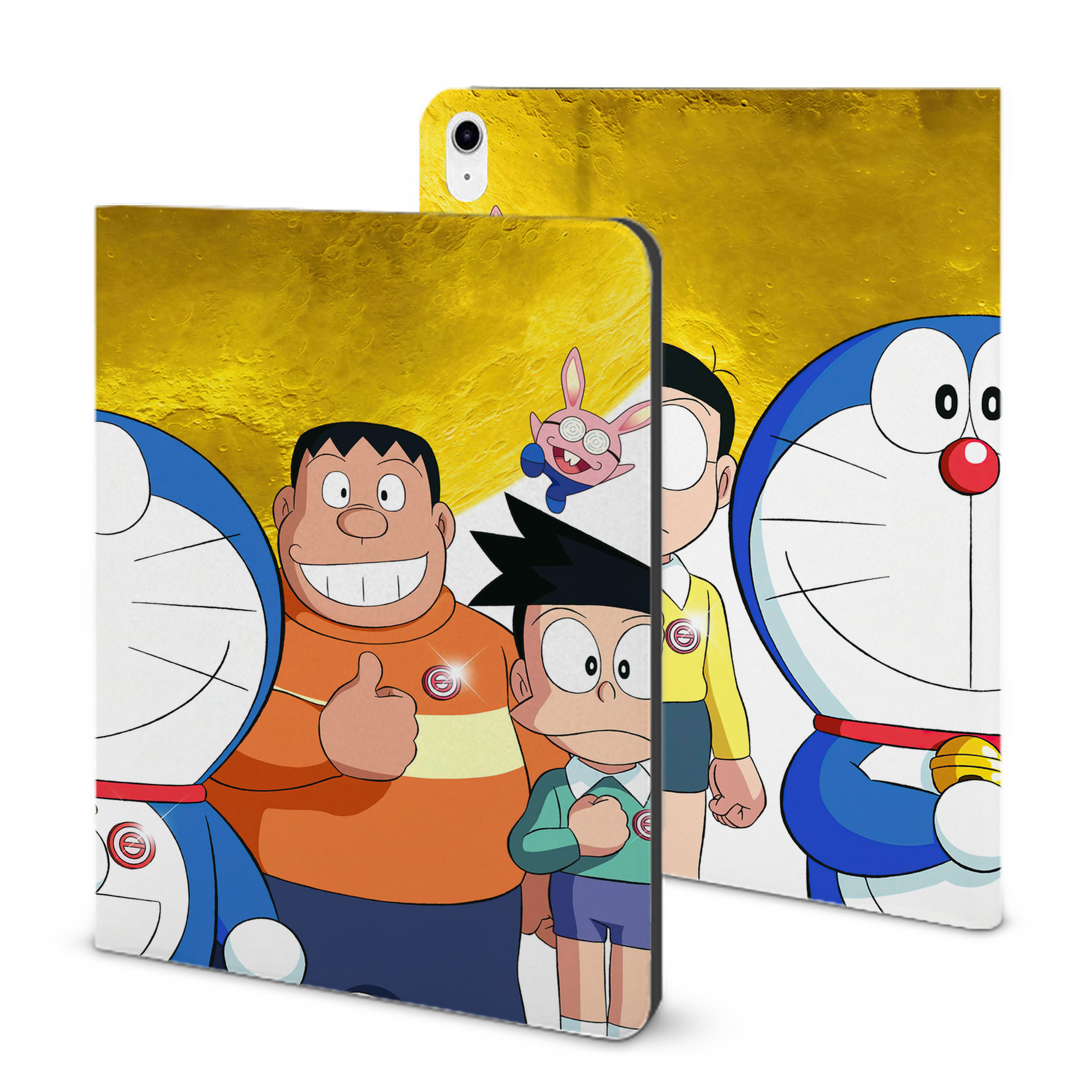 （画像用） ドラえもん Doraemon IPad ケース ブック型 PUレザー TPU 耐衝撃 軽量 薄型 ペン収納なし 全面保護 IPad 各モデル対応